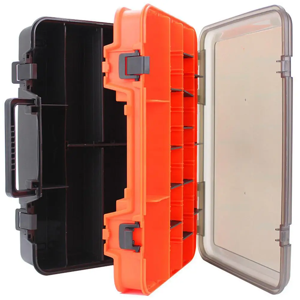 Fishing Tackle Boxes Two-Layer Thicken Plastic Gear Storage Cover Reel Line Lure Tool Box Large Capacity | Спорт и развлечения