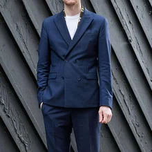 Индивидуальный заказ Мужские свадебные костюмы двубортный Slim Fit пользовательские жениха смокинги для жениха 2 шт. темно мужской пиджак с брюки