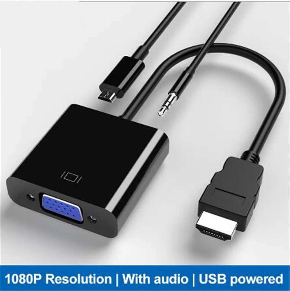 Адаптер HDMI в VGA конвертер формата типа папа-мама 1080P для PS4/ПК/ТВ-приставки |