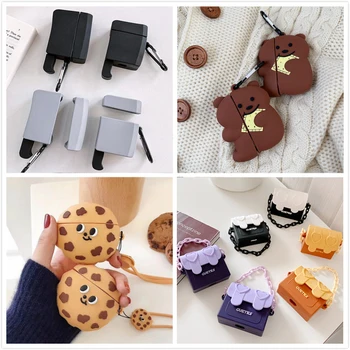 

Wireless Bluetooth Earpods Case For Airpods Pro Case Silicone Cartoon cookie Cover For Apple Air pods Pro 3 Cases with Keychain