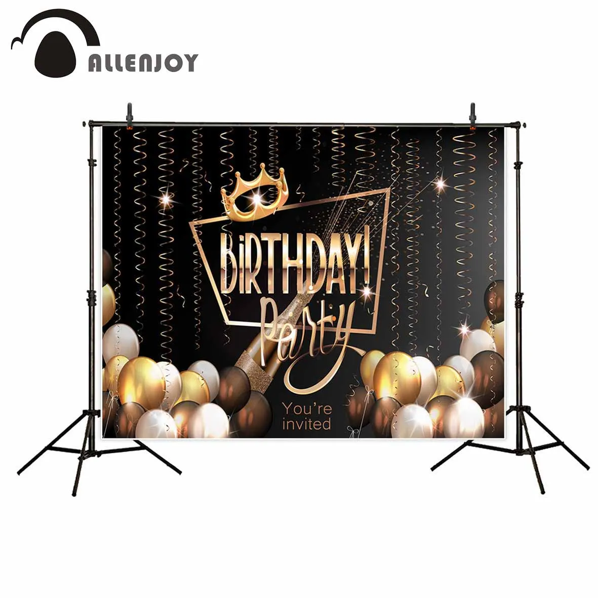 Allenjoy воздушные шары фотобудка золотые короны ленты блестящие для взрослых День