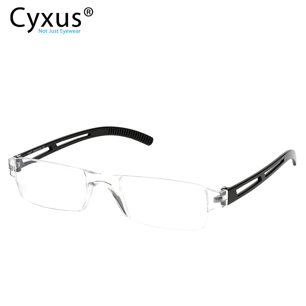 Cyxus, анти-синий светильник, очки для снятия напряжения, очки без оправы, прозрачные линзы, унисекс, очки для чтения 2901