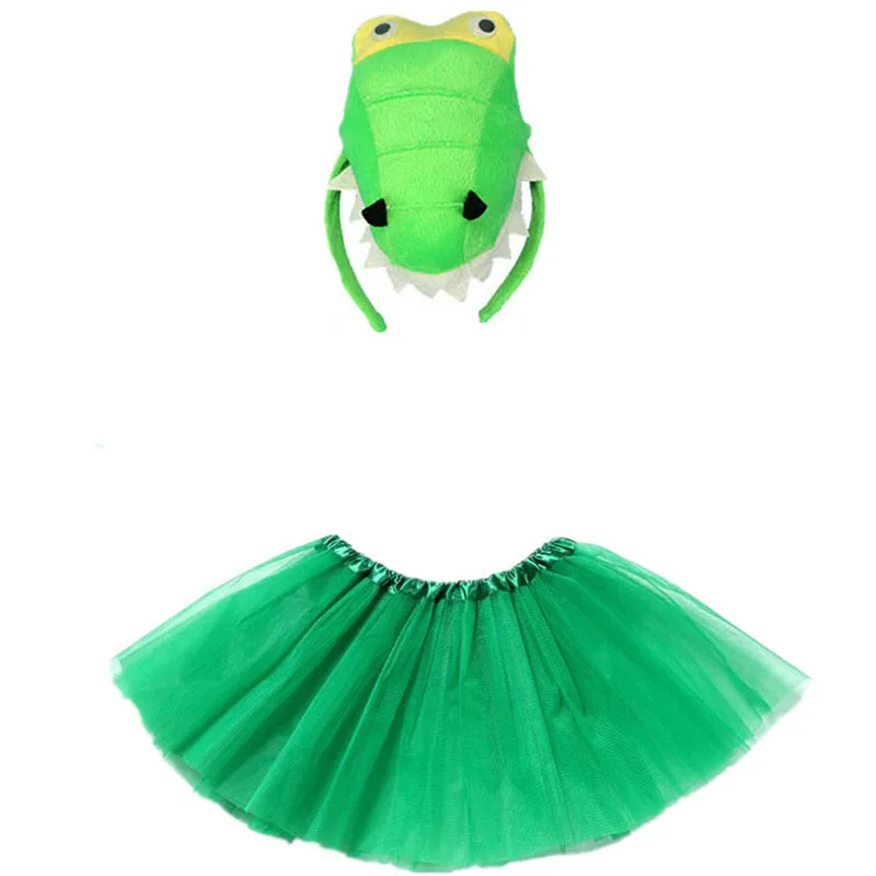 Animal Crocodile Dinosaur Cosplay Headband Tutu Skirt Tie Tail Set Birthday Party Props Costume for Kids Halloween Christmas Animal Crocodile Dinosaur Cosplay Headband Tutu Skirt Tie Tail Set Birthday Party Props Costume for Kids Halloween Christmas