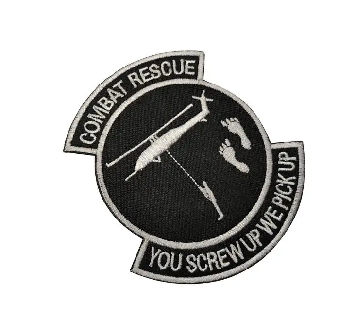 Embroidered Emblem Combat SEARCH RESCUE Hook Loop Patch Backing Fastener  Badge