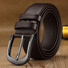 

Belt Male Pin Buckle Edging Young Middle-Aged Double Bag Belt Men's Trouser Belt Casual Business Korean Soft Leather Belt Brown