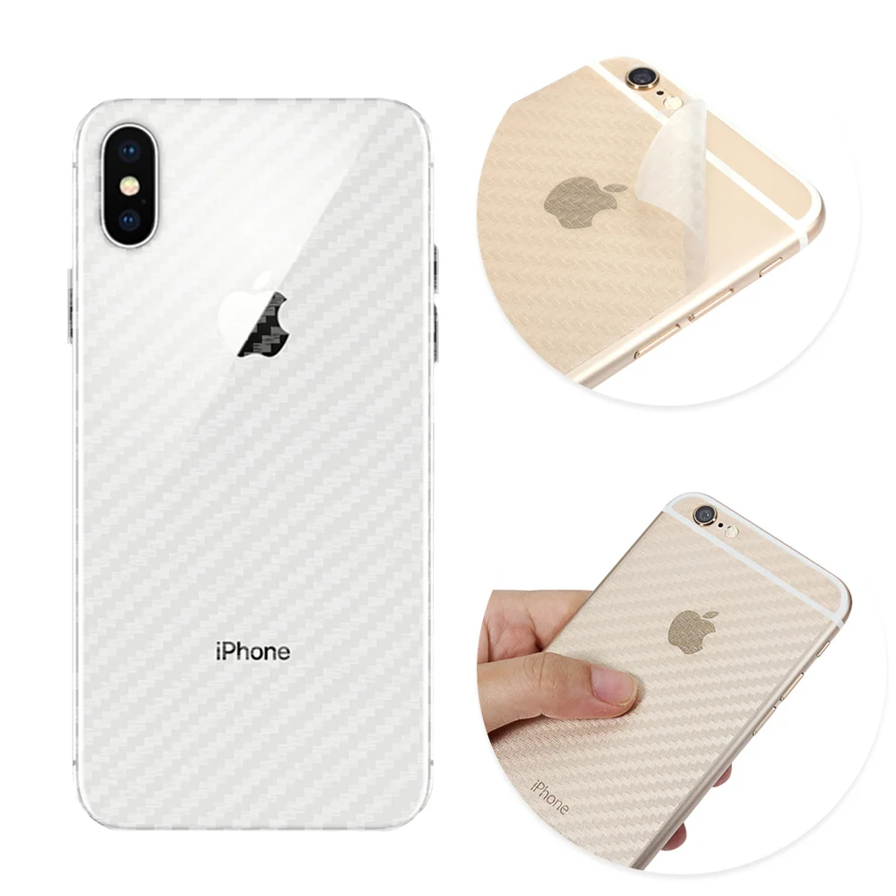 

3D Carbon Fiber Screen Protector Film for iPhone X Xx Max Xs XR 8 Plus 7 6 6S Back Film Ultra Thin For iPhone X XR ( Not Glass )