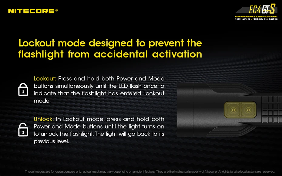 NITECORE EC4GTS тактический фонарь Cree XHP35 HD max 1800 люмен прожектор луч бросок 396 м Открытый Ручной фонарь