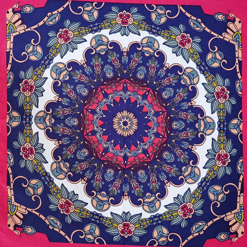 Wholesale Fashion Lady Beautiful Flower Cotton Bandana Square Scarf Headband Paisley Gifts For Women/Girls 4