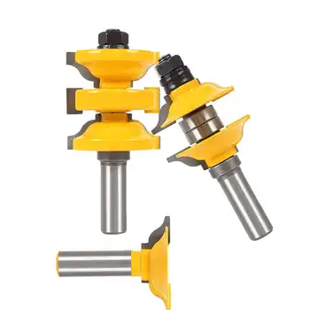 

New 3 Pc 1/2In Shank Entry And Interior Door Ogee Matched R&S Router Bit