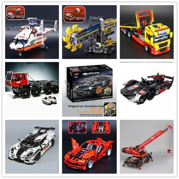 

20002 20015 20021 20028 20085 23002 23011 33003Technic Tow Truck Engineering vehicle Helicopter sports car Building Blocks Toys