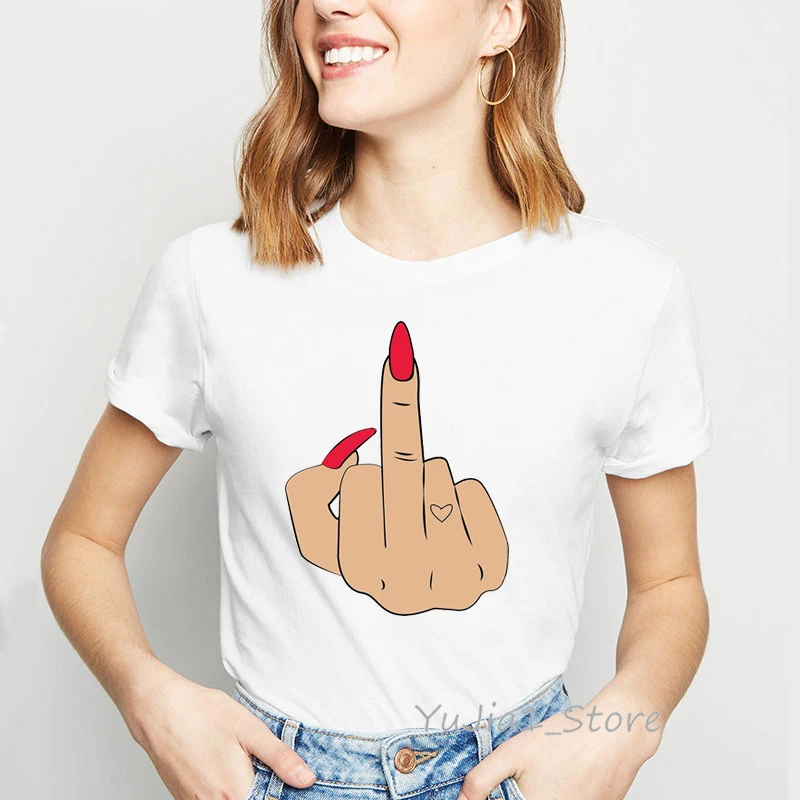 Забавные футболки с принтом для женщин, дизайн с красными ногтями, летний топ, женская одежда, белая футболка tumblr