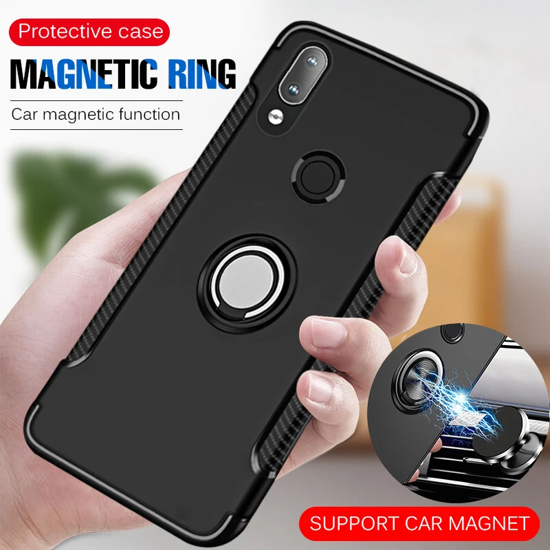 Роскошный мягкий силиконовый чехол с кольцом бампер для Xiaomi Redmi Note 7 4X5 Plus 6 Pro