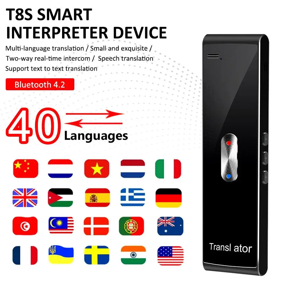 Портативный Умный переводчик T8S ручной для обучения путешествий