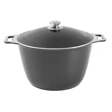 Кастрюля Kukmara, 8 л, с декоративным покрытием, черный