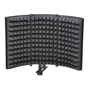

Folding Studio Microphone Isolation Shield Recording Sound Absorber Foam Panel