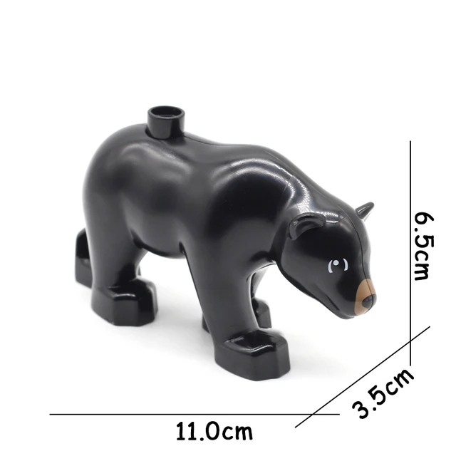 Big Size Building Blocks Animal Accessories Farm Figures Pig Rabbit Chicken Duck Dog Cat Bird horse Cow Sheep DIY Toys Gifts Black bear