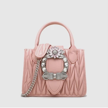 

Women Handbag Brand Designer Diamonds Real Leather Bag Fashion Diamond Totes Shoulder Luxury brands Bag bolsa