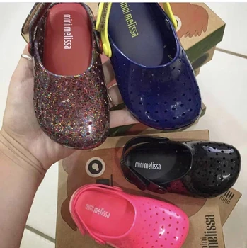 

2020 Mini Melissa Girls hole Sandals Fashion Slippers Children Beach Breathable Non-Slippery High Quality Summer Sandal