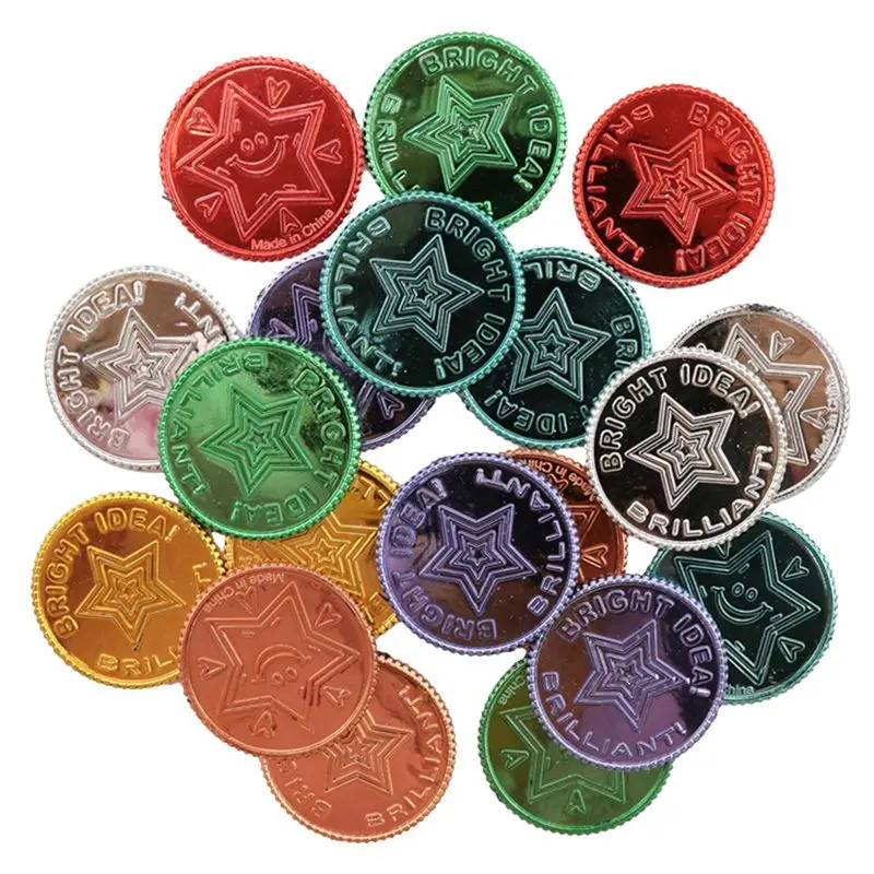 Lucky Pirate Gold Coins Plastic Set of 100 Play Gold Treasure Coins Play Favor Party Supplies Pirate Party Treasur