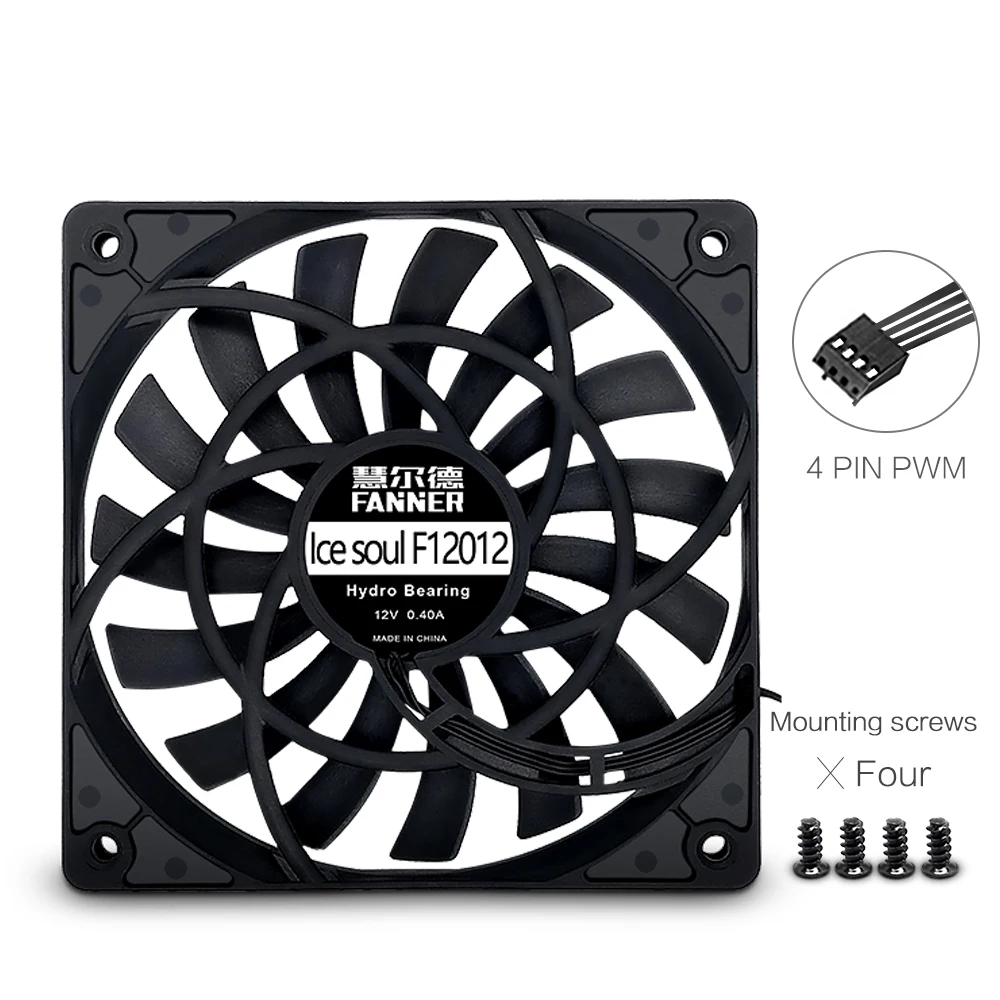 Fanner-super Thin Ventilador do Radiador Armário de Refrigeração de Água Exaustor Pin Pwm Ajustar a Velocidade 120*120*12 mm F12012 - Imagem 3