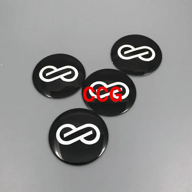 56 black sticker 4 шт. 56 мм 60 мм Enkei эмблема Автомобильная Ступица колеса креативный значок ремонт алюминиевая наклейка авто Стайлинг обод крышка на руль аксессуары - Название цвета: 56 black sticker