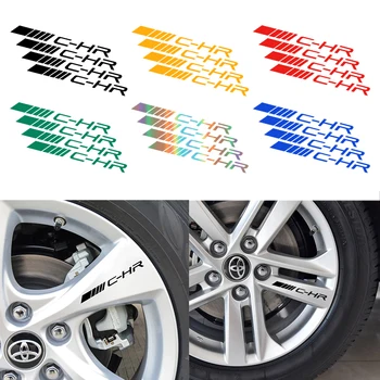 

4pcs Car Rims Wheel Stickers Night vision reflective decorative stickers for Toyota CHR C-HR 2017 2018 2019 Car Accessories