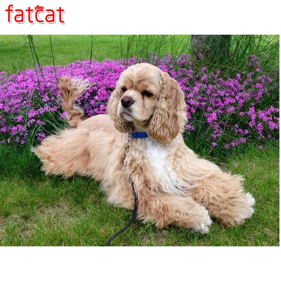 DIY 5D Square Diamond Painting British cocker spaniel Cross Stitch Kits Diamond Mosaic Handmade Diamond Embroidery dog Patterns