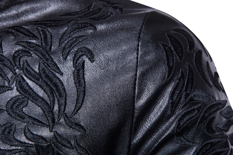 AliExpress осень и зима стиль мужчины Стенд воротник вышитые кожаные пальто Мужская куртка рекрут агенты