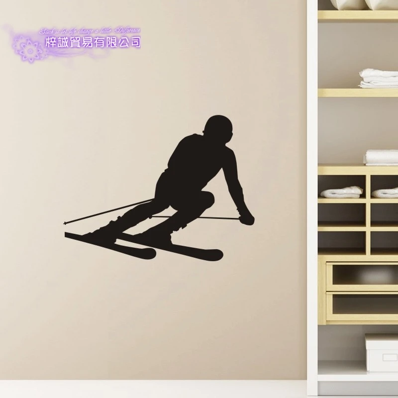 DCTAL Ski Car Sticker Snowboarding Decal Skiing Skating Posters Board Vinyl Wall Decals Pegatina Decor Mural Ski Sticker