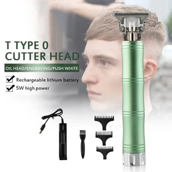 

New Rechargeable Hair Clipper Barber Hair Trimmer Rechargeable Electric Clippers Barbershop Cordless T-blade Baldheaded Outliner
