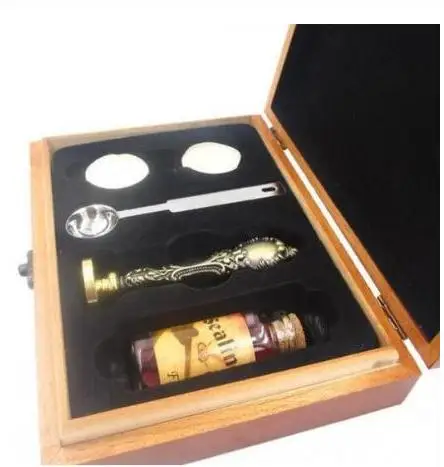 Wood box set Индивидуальный Логотип, индивидуальное изображение, на заказ, арабское имя, иностранный язык, ретро, дерево, печать, воск, печать, штамп, Свадебное приглашение - Цвет: Wood box set