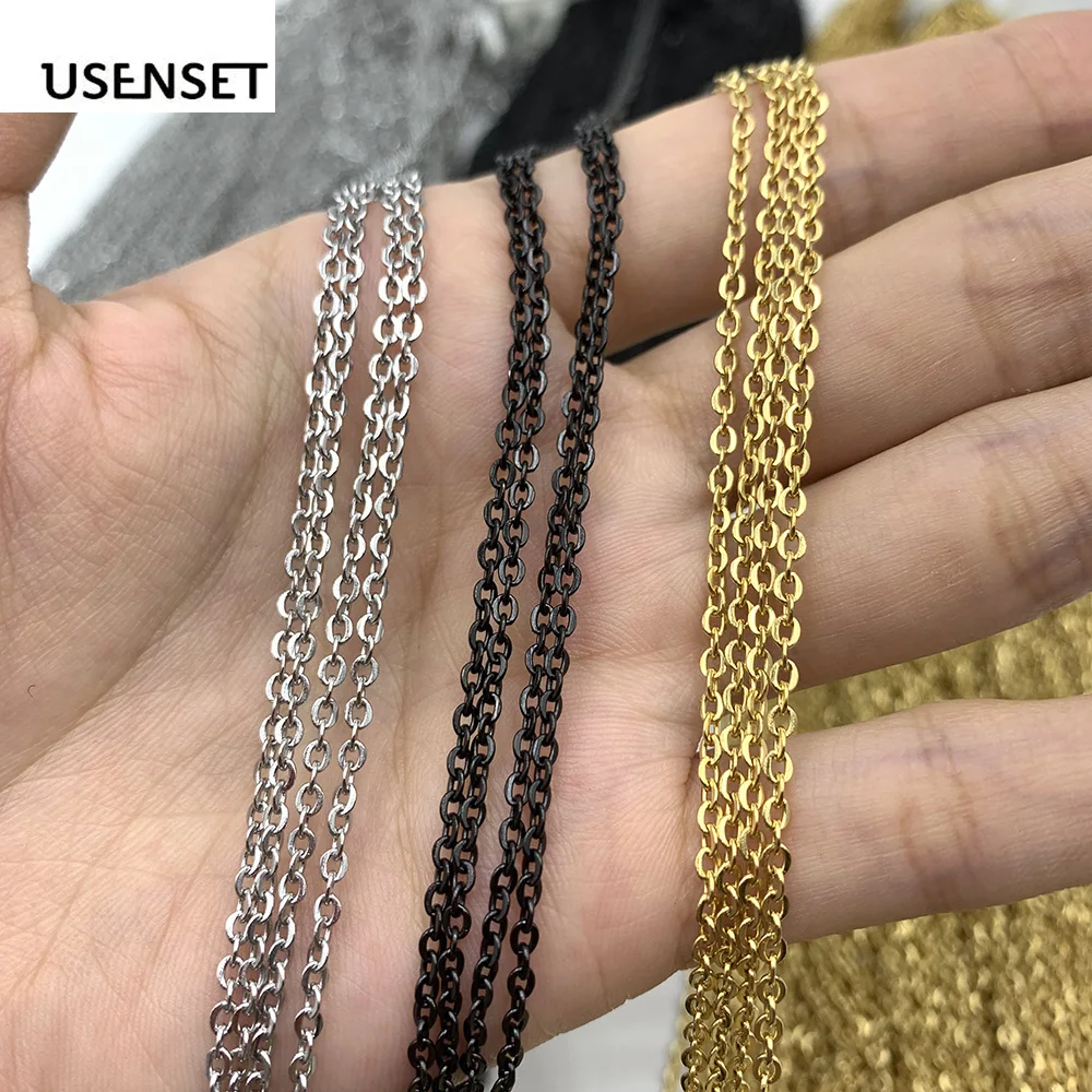 

Wholesale stainless Steel Link Chain 2MM 1Meter Necklace DIY Jewelry Never Rub Off Pendant Necklaces USENSET