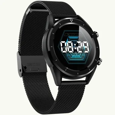 DT28 smartband ECG датчик сердечного ритма монитор здоровья IP68 водонепроницаемый спортивный фитнес Шагомер для мужчин и женщин умный модный браслет - Цвет: Black metal