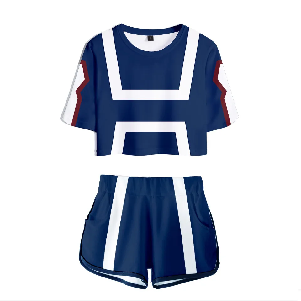 Anime My Hero Academy Cosplay Costume OCHACO URARAKA Todoroki Shoto Bakugou Katsuki Girls Sexy club outfits Two Piece Set Women two piece skirt and top