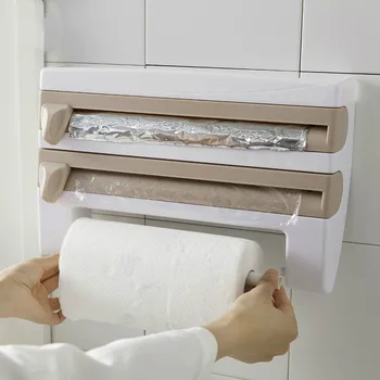 

Paper Towel Holder Kitchen Wall Mount Split ABS Rack Lift Rod Refill Organizer