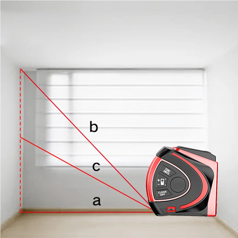 Бытовой 30 м лазерный дальномер 5 м Автоматическая рулетка с зажимом перезаряжаемая USB Лазерная линейка измерение расстояния и объема