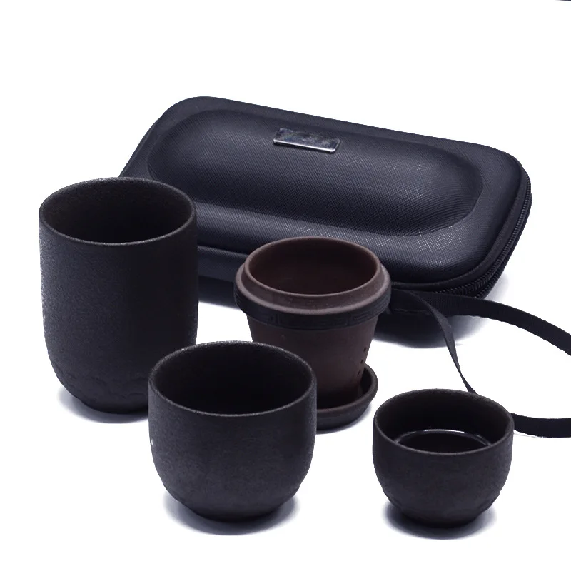 

Travel Tea Set Outdoor Car Mounted Strainer Cup with Filter Gift Customization Fashion Simple Stoneware Quik Cup