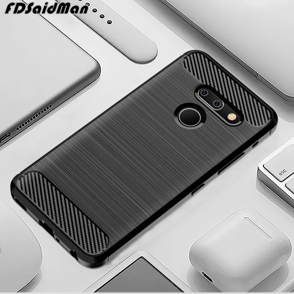Углеродного волокна чехол для телефона LG G6 G7 G8 G8S Q6 Q7 Q8 K10 X2 2018 V30 V30S V40 V50 W10 W30 K30 X4 2019