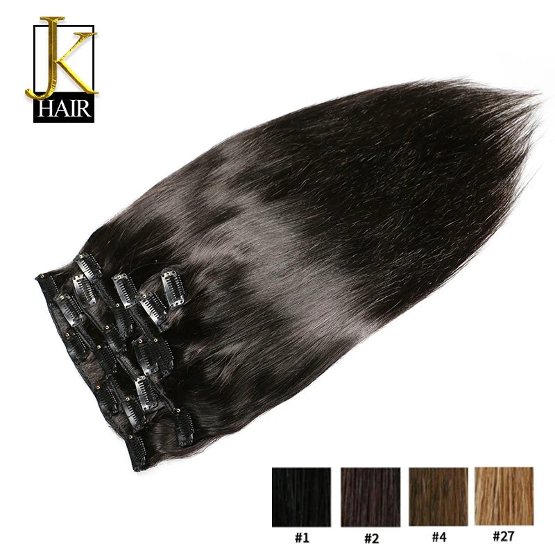JK заколка для волос наращивания человеческих Remy бразильские прямые заколки Ins #1 #2