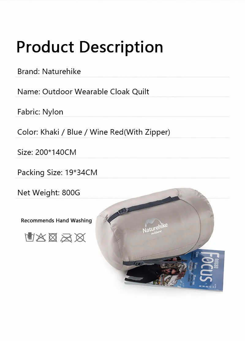 Bolsa de Dormir Acampamento ao ar Naturehike Estilo Capa Unisex Impermeável Portátil Livre Quente Preguiçoso Dormir Colcha Poncho Viagem Inverno 7 Sacos de dormir