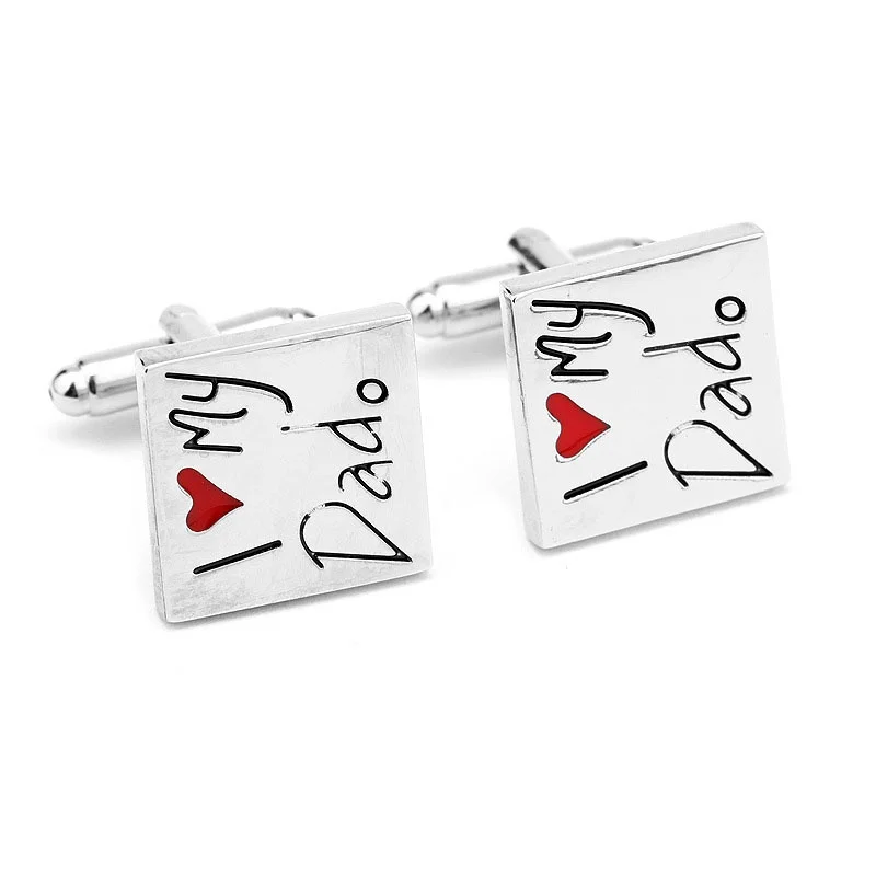 Запонки для папы HeartLetter Father's Day высокое качество моя любовь Шарм Красный цинковый сплав ювелирные изделия подарок поступление
