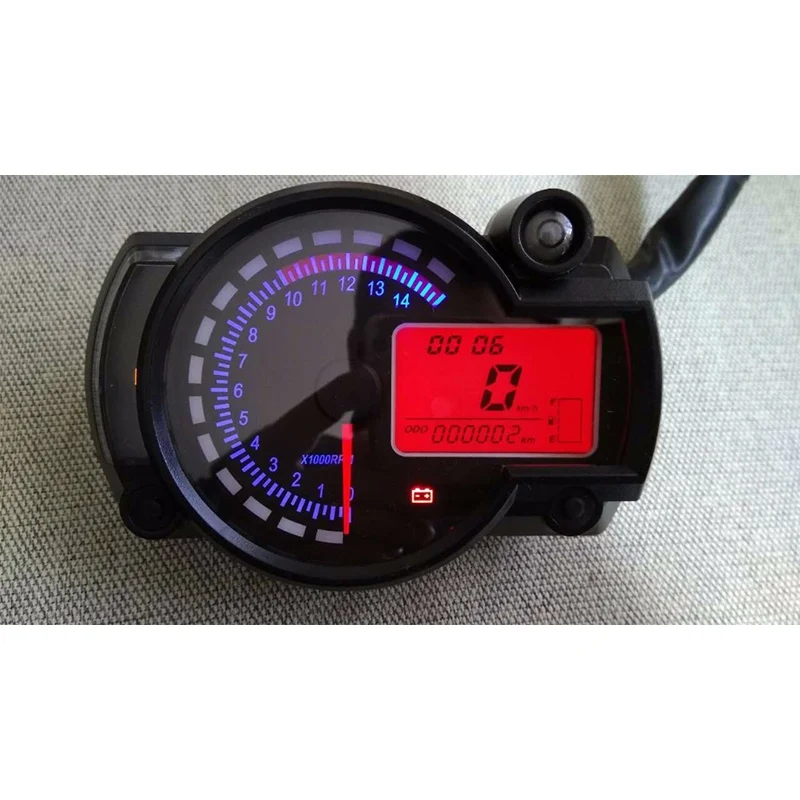 Geloo Compteur de vitesse universel pour moto 7 couleurs, 15000 tr/min  écran LCD numérique RX2N Instrument réglable Odomètre Tachymètre avec  capteur