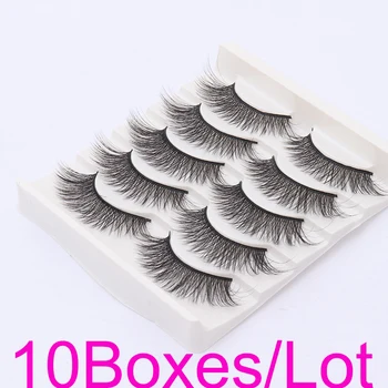 

LIYATTON 50 Pairs 3D Mink Hair Natural Thick Style False Eyelashes Long Eye Lashes Daily Makeup Dense Eyelash