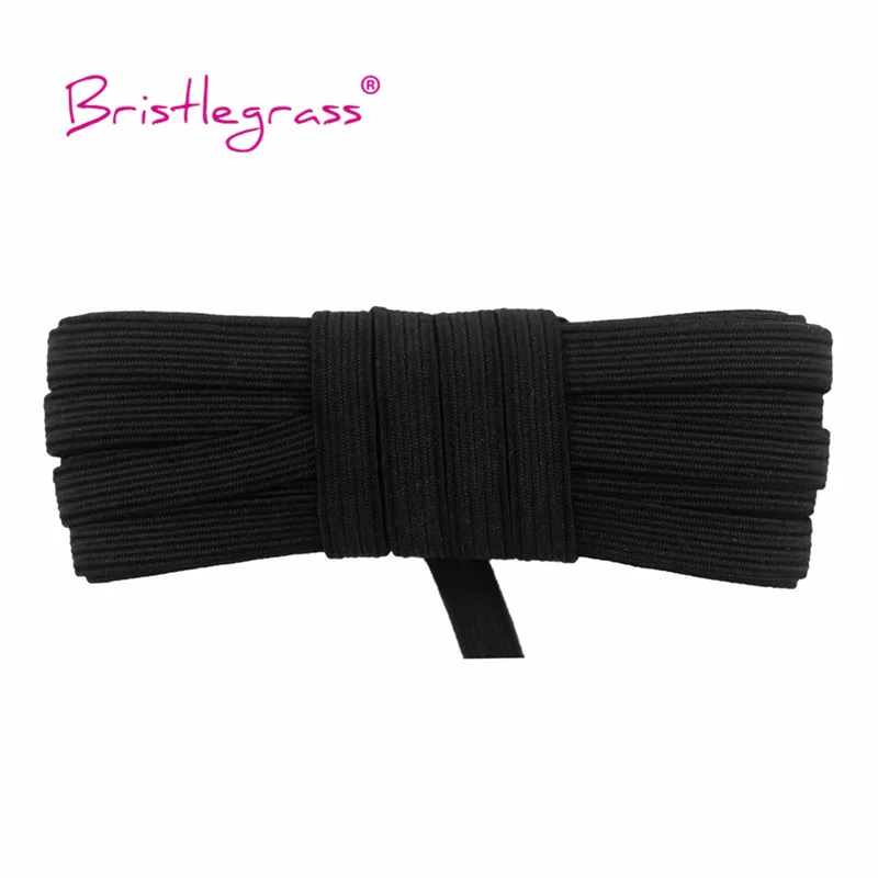 Bristlegrass Glitter Elastic Cord – 6mm Flat Skinny Band for DIY Sewing & Craft Projects