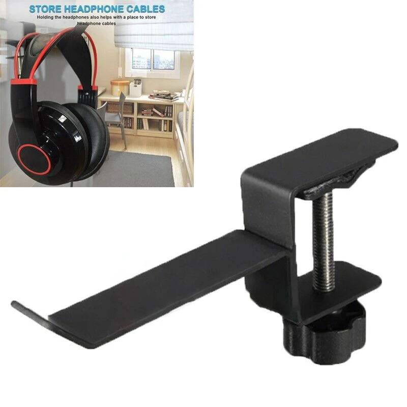 

Durable Universal Headphone Holder Aluminium Alloy With Adjustable Arm Clamp Desk 360-degree Rotatable Make Computer Desk Tidy
