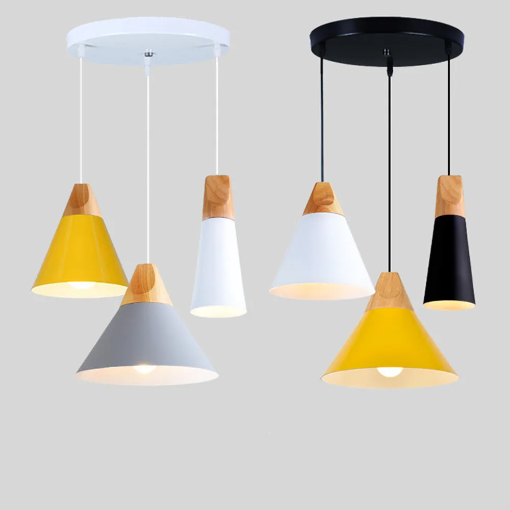 

Simple Pendant Lights Wood E27 Led Pendant Lamp industrial Hanging Lamp Light Fixture For Loft Bedroom Bedside Restaurant Foyer