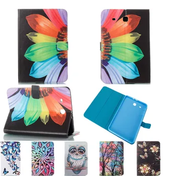 

Cartoon Silicone PU Leather Flip Case For Samsung Galaxy Tab E 9.6 T560 T561 Case Cover Funda Owl Pattern Stand Shell