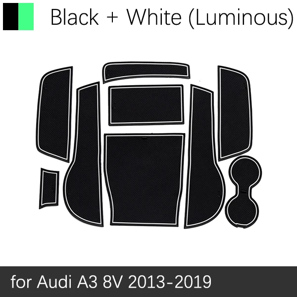 Противоскользящие резиновые чашки подушки Салонные подложки для Audi A3 8V S3 RS3 RS 3 гибкие чехлы из термопластичного полиуретана(2013~ аксессуары чехлы сидений автомобиля коврик для телефона - Название цвета: White Luminous