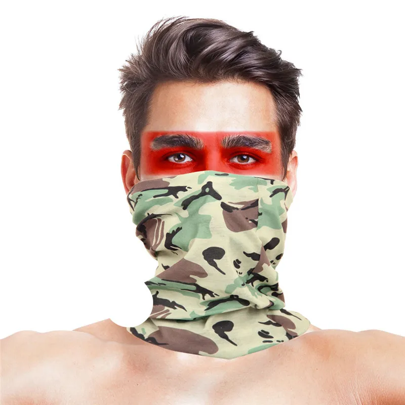 High-Jump Camping Hiking Scarf Men's Bandana Polyester Bandana Dust Proof Outdoor Hiking Cycling Bandana Camouflage Face Mask