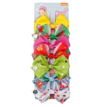 Европа и Америка Горячие Продажи Jojo4. 5 дюймов Рождество 7 цветов детей заколки лук набор девочек аксессуары для волос головной убор